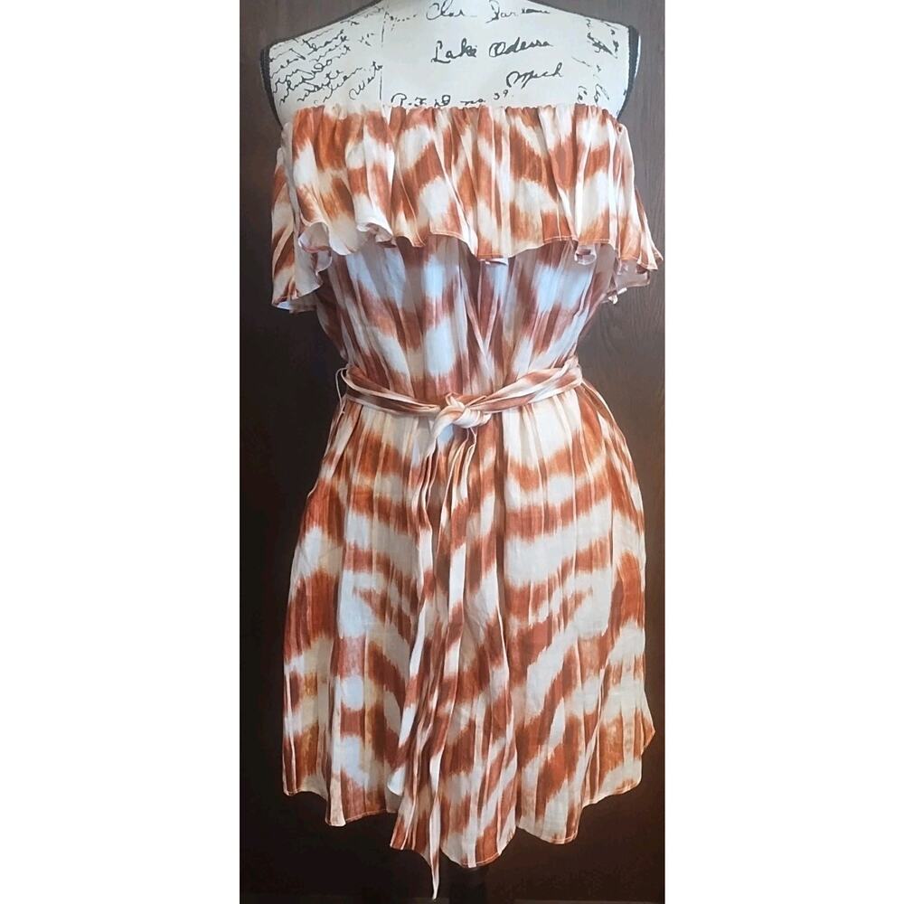 Banana Republic Strapless Belted Dress XXS Brown Lightweight Pocket sundress